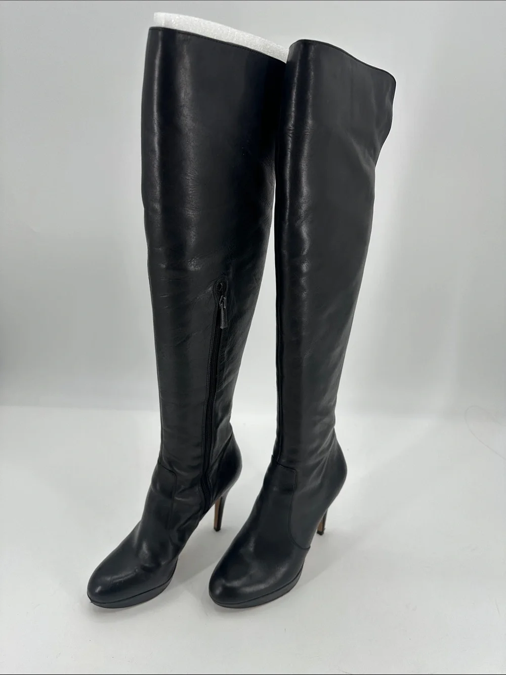 UEC Vince Camuto black over the knee stiletto leather boots 8.5 with box